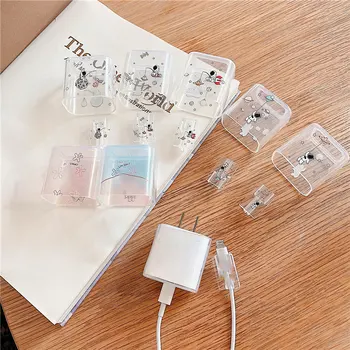 Набор от меки силиконови факт за iPhone 18 W 20 W, оригинален калъф за зарядното устройство, USB-кабел за телефон Space Astronaut, Защитен калъф-органайзер