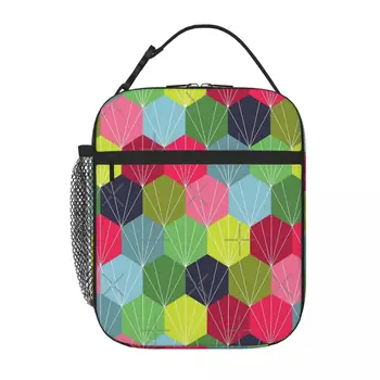 Геометрична шестостенни cellular колоритен чанта за обяд, обяд-бокс, детска чанта за обяд, детска чанта за хранене