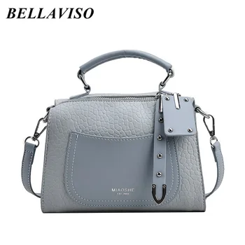 Нова луксозна дамска чанта BellaViso от изкуствена кожа, модни дамски универсална бостонская чанта, възглавница, чанта през рамо BLSB-106
