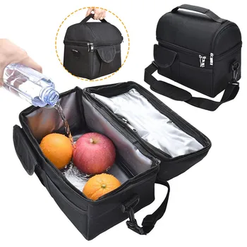 Модерна Преносима Гореща самозалепваща чанта за съхранение на ланча, Голяма Мъжки термосумка за съхранение на обяд, и за възрастни, с изолация от хранителни продукти