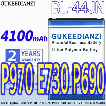 GUKEEDIANZI Мобилна Акумулаторна Батерия 4100mAh BL-44JN За LG Optimus Black P970 E730 P690 P693 E510 E610 E612 E615 C660 MS840