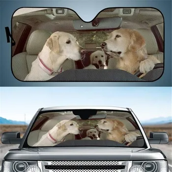 Автомобилни завеси с шарени кучета/котки/алпака за предните прозорци с забавен домашен любимец, стилен автомобил сенника на предното стъкло, здрав автомобил на сенника