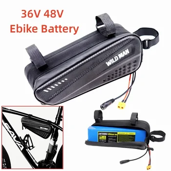 36V 48V Батерия Ebike Battery, 10Ah/12AH/14Ah Литиева Батерия за електрически мотор-скутер с водоустойчива чанта, за да развие мощност 250 W 500 W 750 W