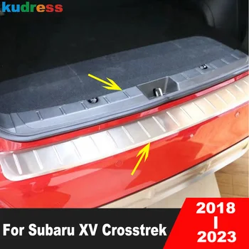 За Subaru XV Crosstrek 2018-2023 Стоманена автомобил Заден багажник, Броня Капак Завърши Задната врата на Прага Плоча Протектор Защитни Аксесоари
