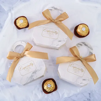 Нови творчески кутии шоколадови бонбони от мраморна хартия, кутия за сватбени подаръци за гости, аксесоари за партита, подаръци за детската душа, Шоколадови кутии, опаковки