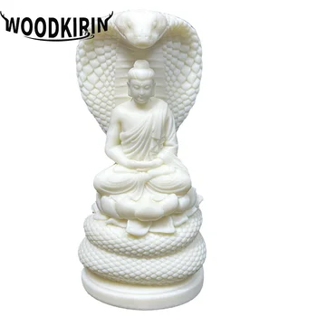 Малка Статуетка на Буда от бял Питон, Художествена скулптура от смола, Статуетка на китайския Фън шуй, Аксесоари за украса на дома, безплатна доставка