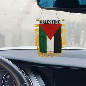 1 бр. Малък Висящ флаг на Палестина Двустранен Шапките С устройството диск Украса на колата Окачен флаг Мини-Вимпел
