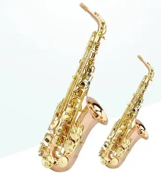 Музикален инструмент Ми-бемол Алт саксофон най-високо качество, покрити с люминофорной бронзови покритие, Безплатна доставка