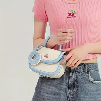 Скъпа дамска чанта за през рамо в стил Барби, дамска чанта с пончиками конфетного цвят