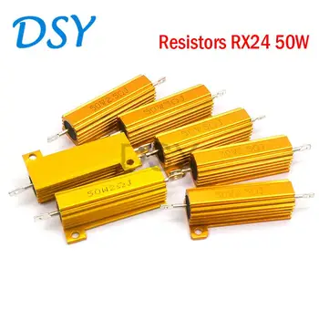Резистори с алуминиев метален корпус RX24 50 W 0,01 ~ 100 До 0.1 1 2 6 8 10 20 100 150 200 300 Резистори за отвеждане на топлината от 1 До 10 Ома