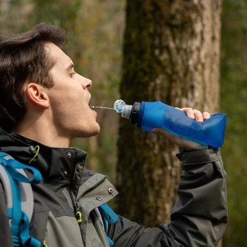 Филтър бутилка за вода - Спортна бутилка за вода Сгъваем Портативен филтър за вода за къмпинг, туризъм Emergenc