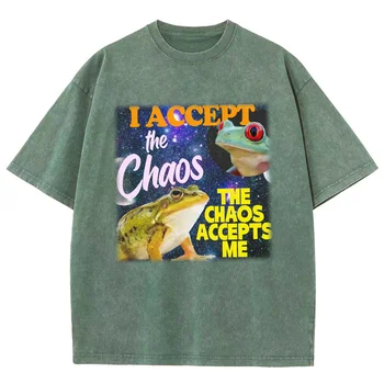 Мъжка тениска с креативен графичен принтом аниме Animal Chaos, выстиранная мъжки t-shirt, градинска облекло в стил хип-хоп оверсайз, тениски Four Seasons от 100% памук