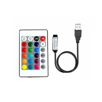 USB 5V Mini 24 Key RGB LED Контролер 3 key mini Control а simpl Регулатори За 3528 smd 5050 2835 5V RGB LED Strip Светлини 4Pin