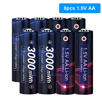 AJNWNM 100% Оригинална Акумулаторна батерия 1.5 v AA Li-ion AA Battery 3000mWh Акумулаторна Батерия AA