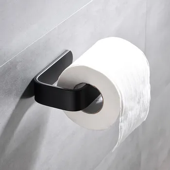 Креативен държач за тоалетна хартия без перфорация, валяк за хартия за баня, стенен черен сгъсти рафтове за съхранение в скандинавски стил минималистичном