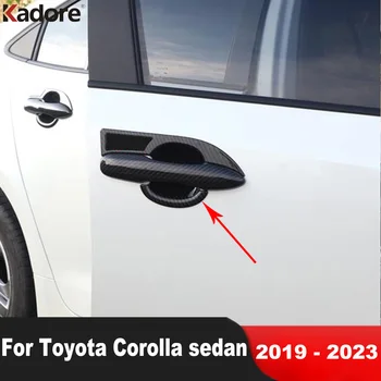 Тампон капачки за чаши дръжки на страничната врата на колата за Toyota Corolla седан 2019 2020 2021 2022 2023 Външни Аксесоари от въглеродни влакна