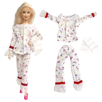 NK 1 комплект Халат ръчно изработени 1/6 Кукла Пижами Костюм, Кърпа Casual облекло За кукли Барби Аксесоари Подарък Принцеса Играчки за момичета