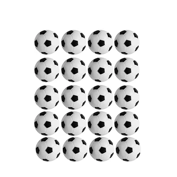 Джаги, машина за настолен футбол, пластмасови аксесоари от 20 броя (черно-бели, 32 мм/ 1,26 инча)