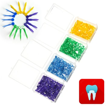 100шт зъбни клинове V празнина между зъбите с челните кръгли дупки за Еднократна употреба пластмасови зъбни аксесоари за грижа за устната кухина 4 размера
