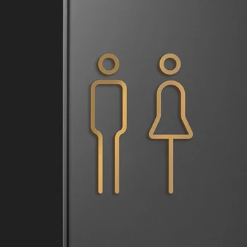 3D Мъжки и дамски Тоалетни В хотелски Семейства Стенни насоки за врати на тоалетни Стикери С надписи WC