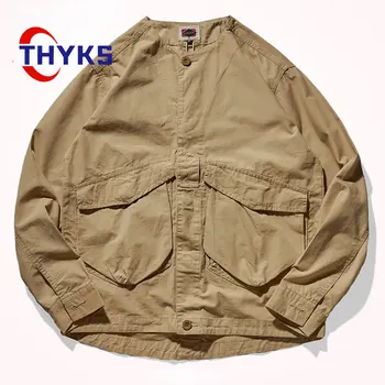 Мъжки тактическа яке без главния убора с множество джобове, Дышащее камуфляжное коварен туристическа палто, риза за риболов, алпинизъм, дрехи