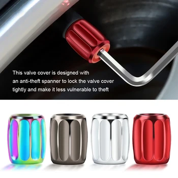 Опаковка от 4 непромокаеми шапки клапани за автомобилни гуми сребрист цвят