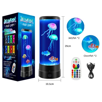 Лампа във формата на медузи Led аквариумный лека нощ с дистанционно управление, което променя 17 цветове, декорация на дома, осветление, Атмосферни лампа, подарък за деца