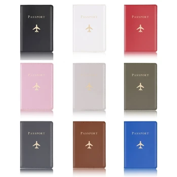 Калъфи за паспорти от изкуствена кожа с горещо щамповани, самолет, сватбен подарък на такива речник