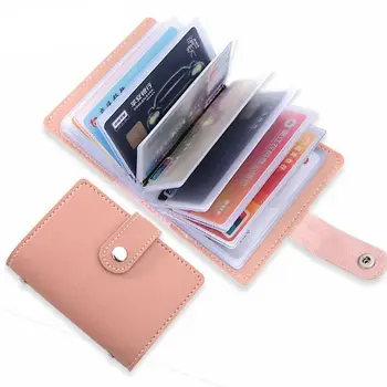 26 Слотове за карти, имат чанта от изкуствена кожа, дамски портфейл за кредитни карти, RFID заключване, Модерен Сладък Държач за карти, портфейл за карти, държач за карти