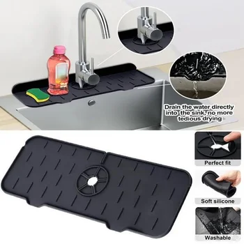 Защита на дръжки кухненско подложка за течаща вода, мивки, тава, впитывающего силикон, защита от капки 