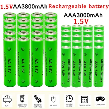 AA + ААА Акумулаторна Батерия АА 1.5 V 3800mAh / 1.5 V AAA Алкални Батерии 3000mah Фенерче детски Играчки, Часовници MP3-Плейър Подмяна на Ni-Mh батерии