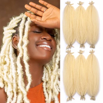 Синтетични пружинистые афро-обрат, свързани с кука, Предварително разделени, плетене косата за жени, Мека опашка Марли, извратени обрат