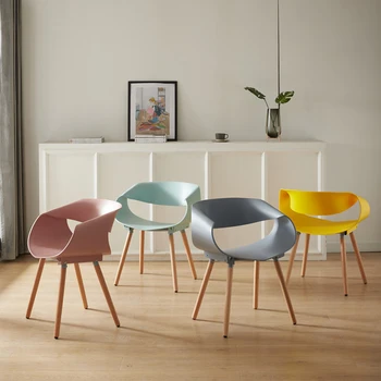 Модерен кът за стол с пластмасова облегалка, дизайн INS, Стол за сядане, Балкон, кафе, стол за почивка, тоалетка, Ресторанная мебели