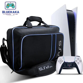 Преносим калъф BLUEKAKA за игралната конзола PS5, регулируем чанта през рамо за контролер PS5, аксесоари за чанти