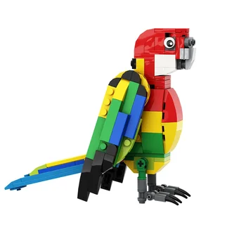 MOC Creativity Animal Eastern Rosella Parrot Набор от градивни блокове Цветна птица Говорещ папагал Тухлени играчки за деца, Подарък за рожден ден