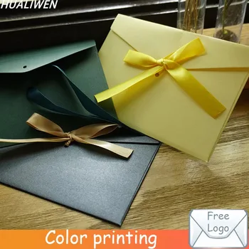 10 бр./Muguang Advanced Sense Креативен цветен сгъсти плик от перламутровой хартия с голям лък