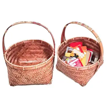 Настолна кошница за съхранение с дръжка, плетени кошници за организиране, универсална количка, декоративни кошници за съхранение, както и кошници