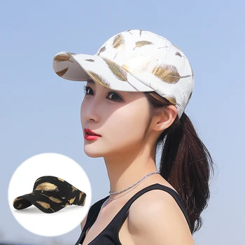 Нова Мода-Голям е Размерът на Мъже, Жени Горещ Свободно време солнцезащитная Куха Шапка Открит Риболов Солнцезащитная Шапка Златно Перо Спортна бейзболна шапка