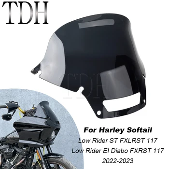 Предното Стъкло От Поликарбонат PC С Вятърни Дефлекторами За Softail на Harley Low Rider EI Diabo FXRST 117 ST FXLRST 2022-UP Windscreen