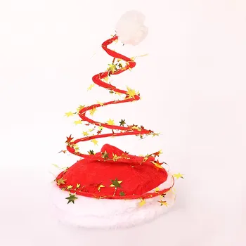 Модерна семейна Коледна шапка с помпоном и пайети за деца и възрастни, шапка на Дядо Коледа, Коледен костюм за новогодишната парти, подарък шапка