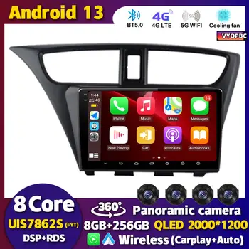 Android 13 Carplay на авточасти за Honda CIVIC Хетчбек 2012 2013 2014 2015 2016 2017 стерео радио Авто Мултимедиен плейър 4G + WIFI GPS