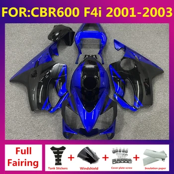НОВА ABS Мотор, пълен комплект обтекателей подходящ за CBR 600 CBR600 CBR600F F4i fs 2001 2002 2003 Комплекти обтекателей на купето синьо черен