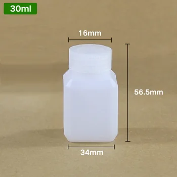 30 МЛ Празна Пластмасова бутилка Квадратна Бутилка за течно-Лосион за Еднократна употреба С винт на капака плътно затварящ се Контейнер от полиетилен с висока плътност 1БР