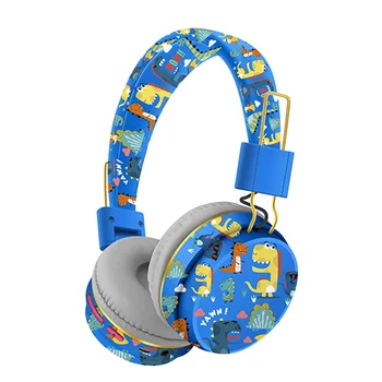 Безжична Bluetooth слушалка с микрофон, стереомузыкальные слушалки с участието на динозавър, TF карта, слушалки, за деца-син