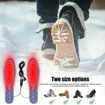 Стелки с подгряване за мъже и жени, акумулаторна чрез USB електрическа топло за краката, Отопление стелки за маратонки, обувки, Кожени обувки, удобни