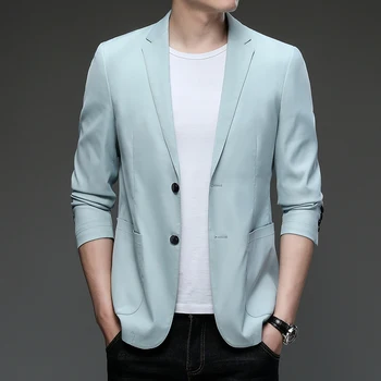 Мъжки костюми-високо качество, пролетта на Нов Корейски тенденция, приталенные блейзери, брандираната мъжки дрехи, Мъжки бизнес ежедневните сака