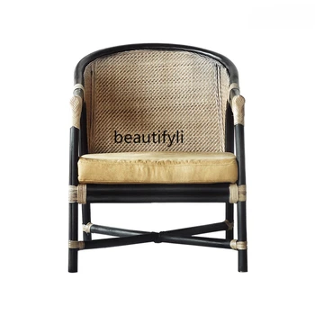 Индивидуално стол-диван с облегалка от ратан, Лесно луксозно Скандинавски Съвременно Минималистичное Творческа Модно Ежедневното стол