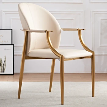 Дръжка Модерни Трапезни Столове Със Златна Тапицерия На Крака Модерни Столове За Всекидневна Бял Шезлонг Silla Cocina Мебели За Стаята
