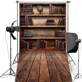 Сезон Абитуриентски библиотеката bookshelf фотофон от полиэстеровой или винил плат с висококачествена компютърна печат стенен фон