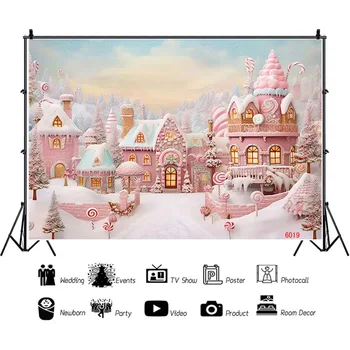 Коледа камина SHENGYONGBAO, Фотофоны, Подарък кутия, Комини за бонбони, Студиен фон на прозорците във формата на снежинки WW-35